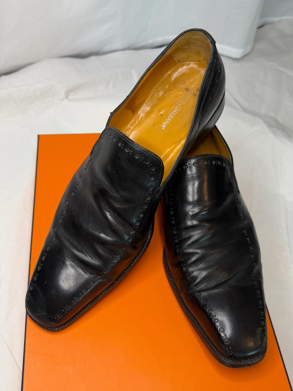 Dolce & Gabbana Black Leather Slip-On Loafers